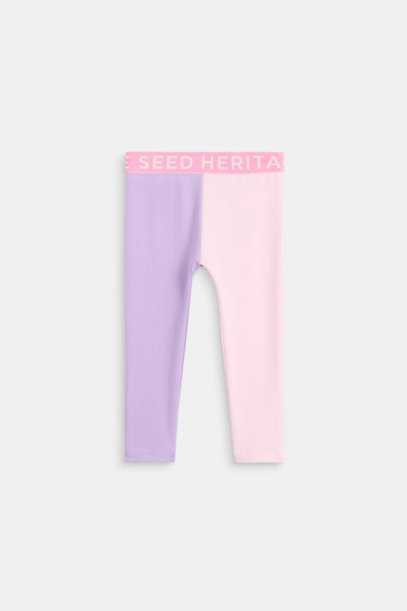 Colourblock Logo Legging  Lilac Multi  hi-res