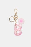 Pink Stripe Initial Keyring  B  hi-res