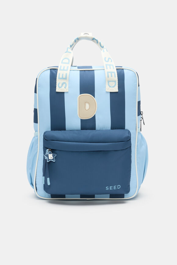 Blue Stripe Initial Backpack  D  hi-res