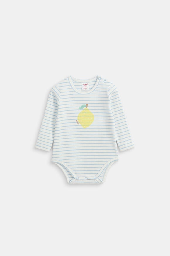 Stripe Rib Bodysuit  Arctic  hi-res