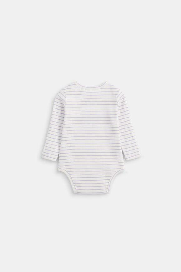 Stripe Rib Bodysuit  Lavender  hi-res