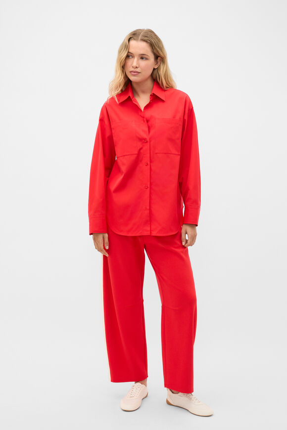 Poplin Relaxed Shirt  Chilli Red  hi-res