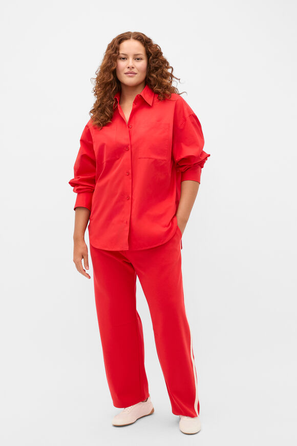Poplin Relaxed Shirt  Chilli Red  hi-res