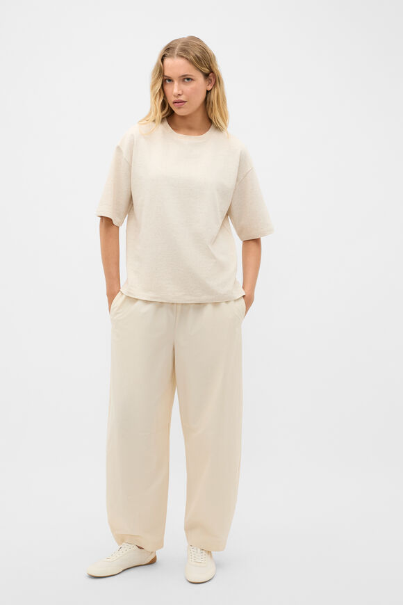 Rib Oversized Tee  Coconut Cream Marle  hi-res