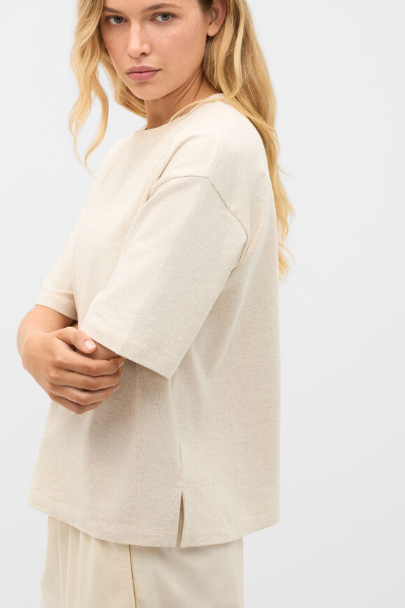 Rib Oversized Tee  Coconut Cream Marle  hi-res