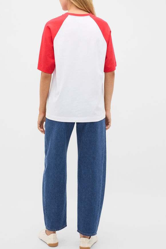 Contrast Raglan Tee  Chilli Red  hi-res