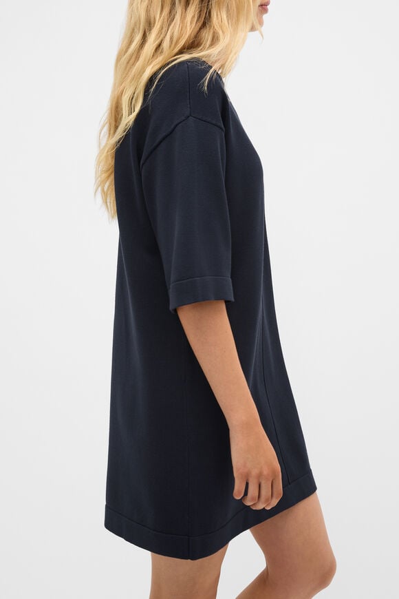 Knitted Relaxed Tee Dress  Twilight Blue  hi-res