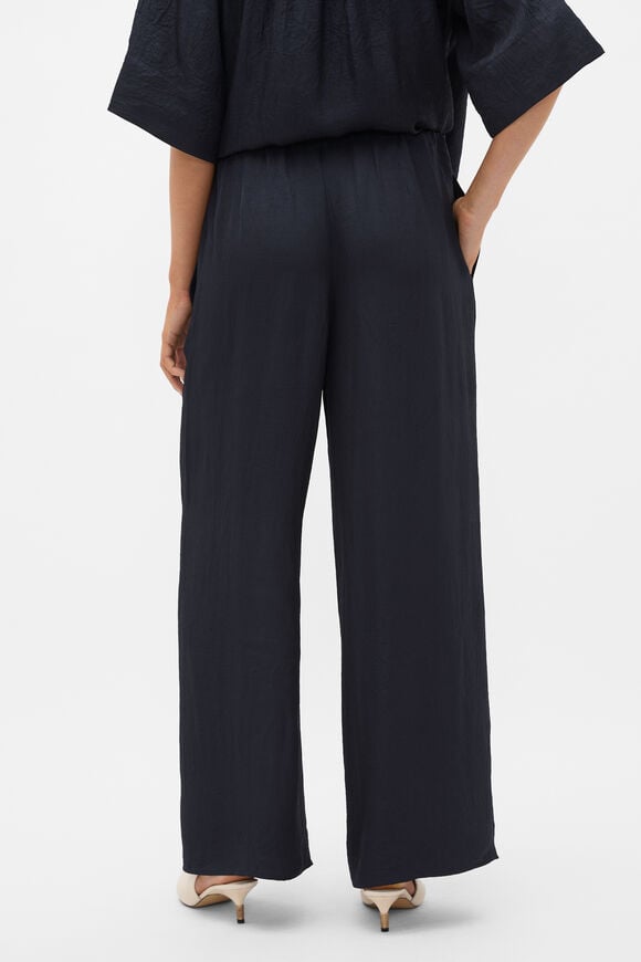 Textured Satin Easy Wide Leg Pant  Twilight Blue  hi-res
