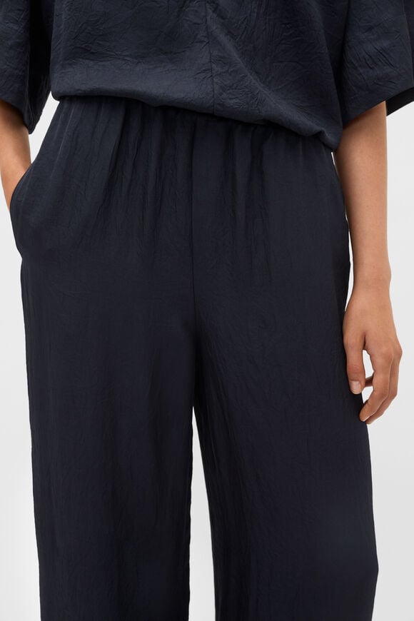 Textured Satin Easy Wide Leg Pant  Twilight Blue  hi-res