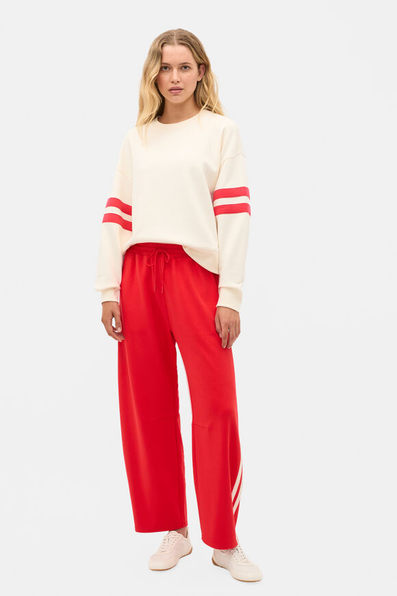 Side Stripe Barrel Leg Pant  Chilli Red  hi-res