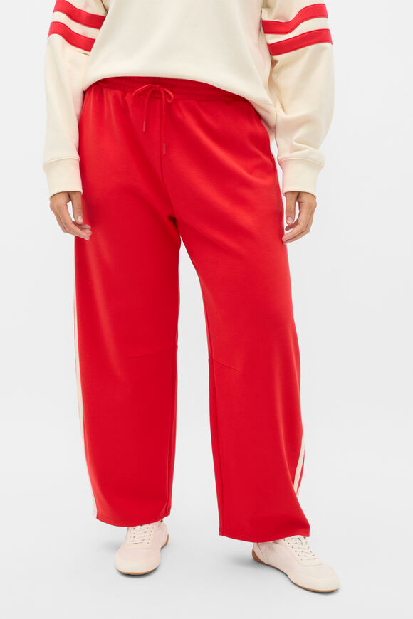 Side Stripe Barrel Leg Pant  Chilli Red  hi-res
