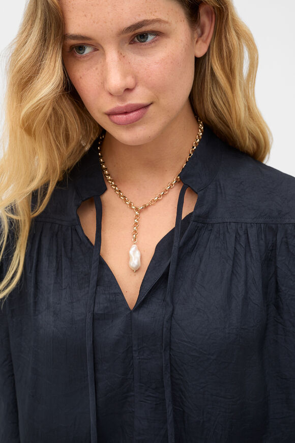 Pearl Drop Pendant Necklace  Gold  hi-res
