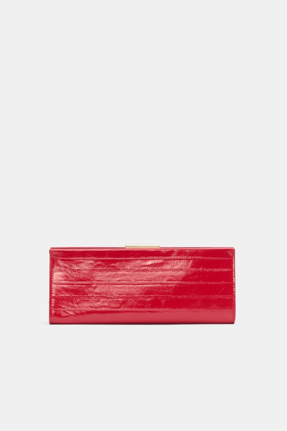 Leather Box Clutch  Chilli Red  hi-res