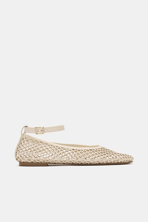 Amari Perforated Ballet Flat  Stone  hi-res