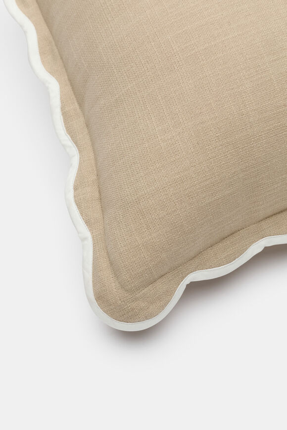 Piped Edge Cushion  Cashew Cream  hi-res