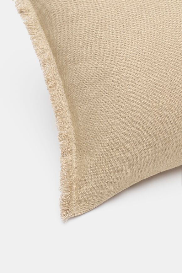 Rectangular Fringed Cushion  Cashew Cream  hi-res