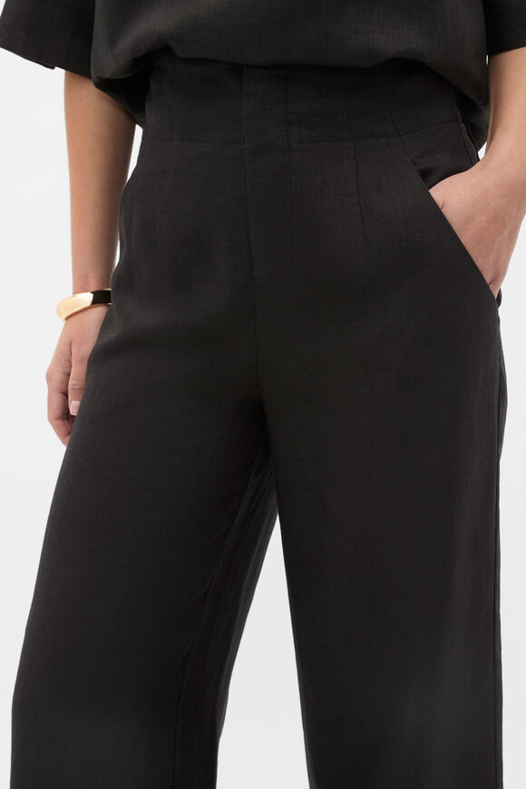Core Linen Waisted Pant  Black  hi-res