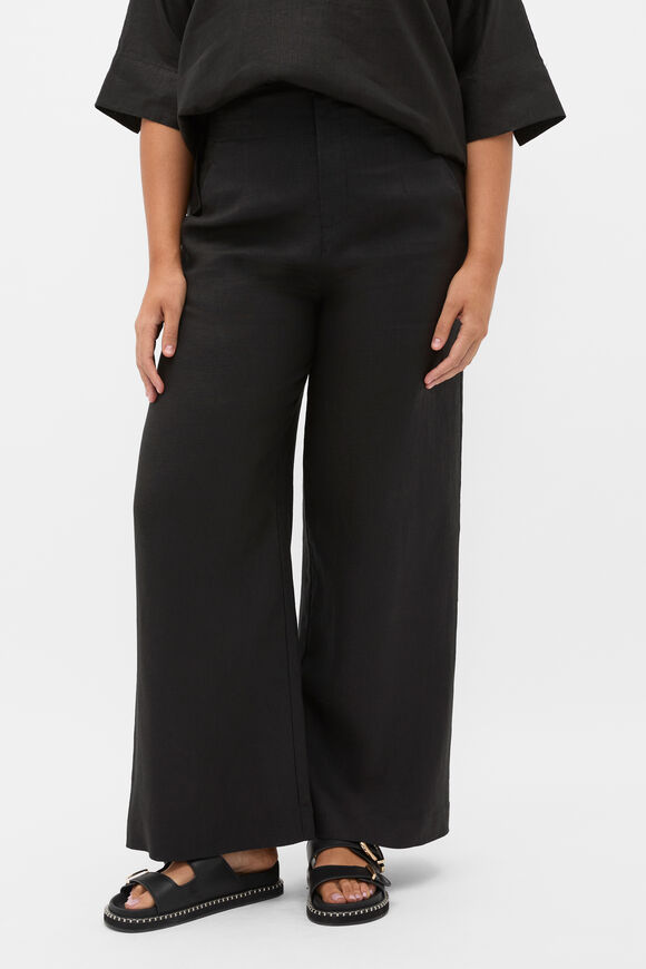 Core Linen Waisted Pant  Black  hi-res