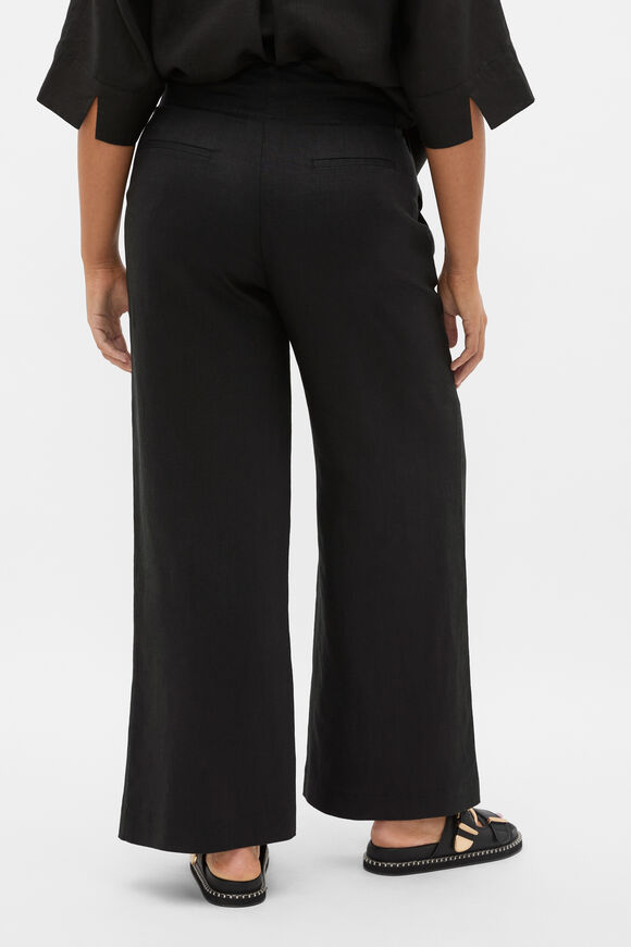 Core Linen Waisted Pant  Black  hi-res