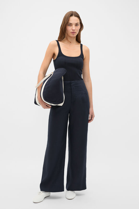 Core Linen Waisted Pant  Twilight Blue  hi-res