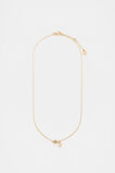 Stone Drop Initial Necklace  O  hi-res