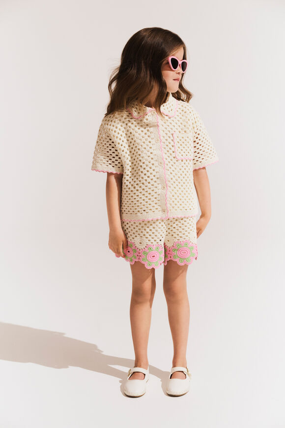 Crochet Button Top  Vintage Cream  hi-res