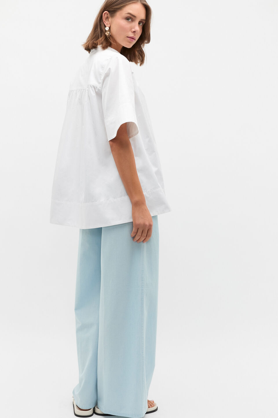 Cotton Poplin Swing Tunic  Whisper White