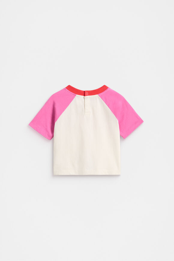 Colourblock Logo Tee  Wild Berry  hi-res