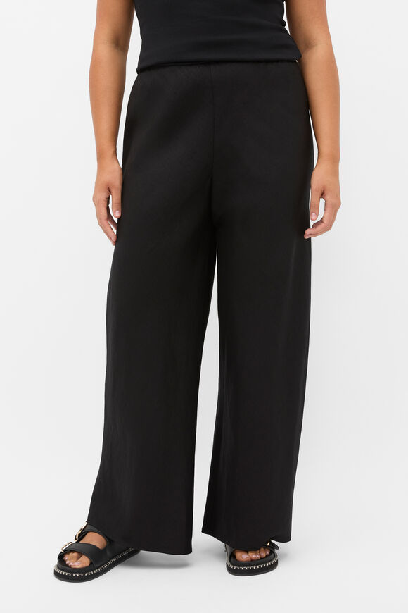 Core Linen Easy Wide Leg Pant  Black  hi-res