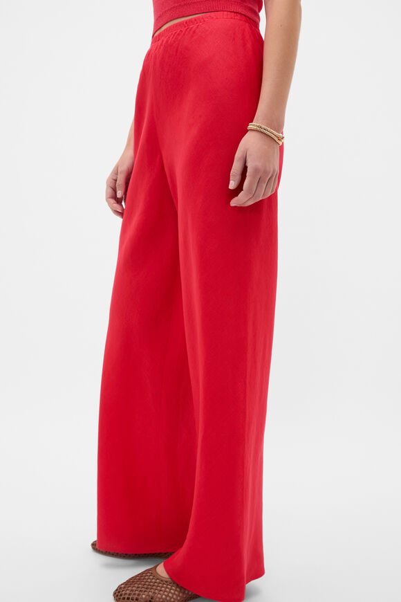 Core Linen Easy Wide Leg Pant  Chilli Red  hi-res