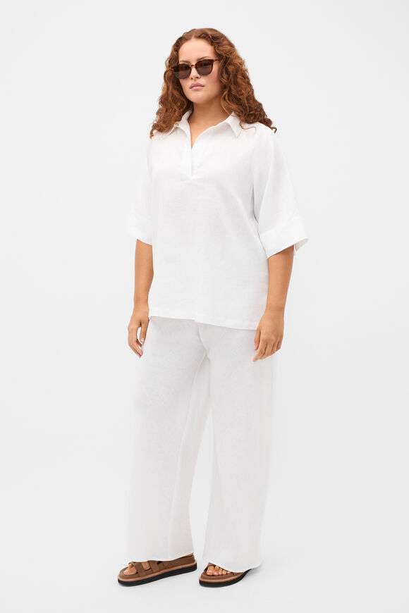 Core Linen Easy Wide Leg Pant  Whisper White  hi-res