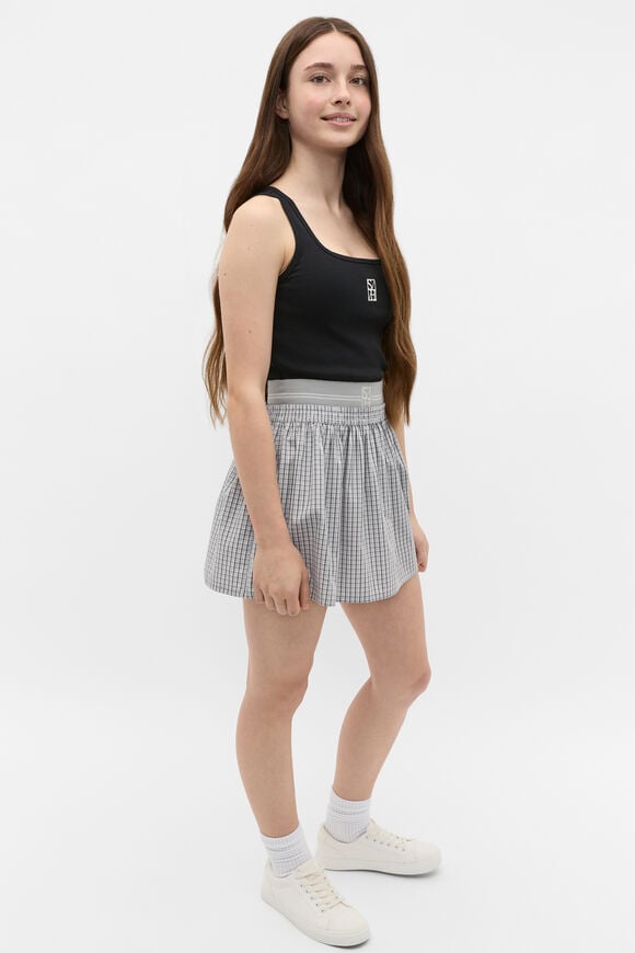 Elasticated Check Skirt  Grey Check  hi-res