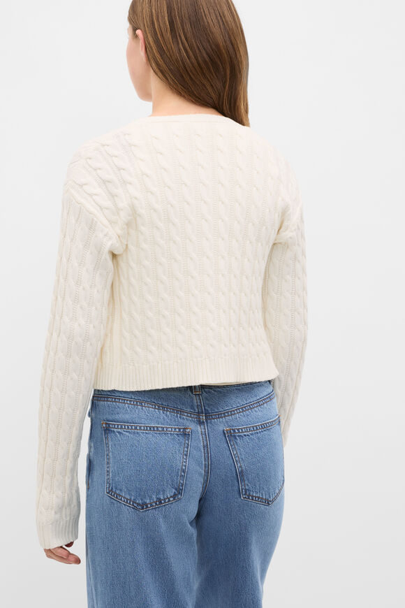 Cable Knit Cardigan  Classic Cream  hi-res