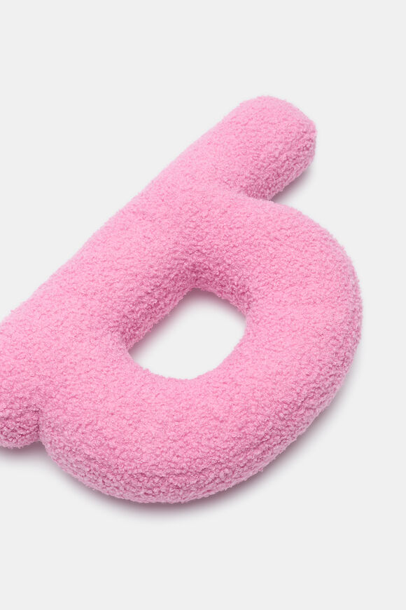 Pink Boucle Initial Cushion  B  hi-res