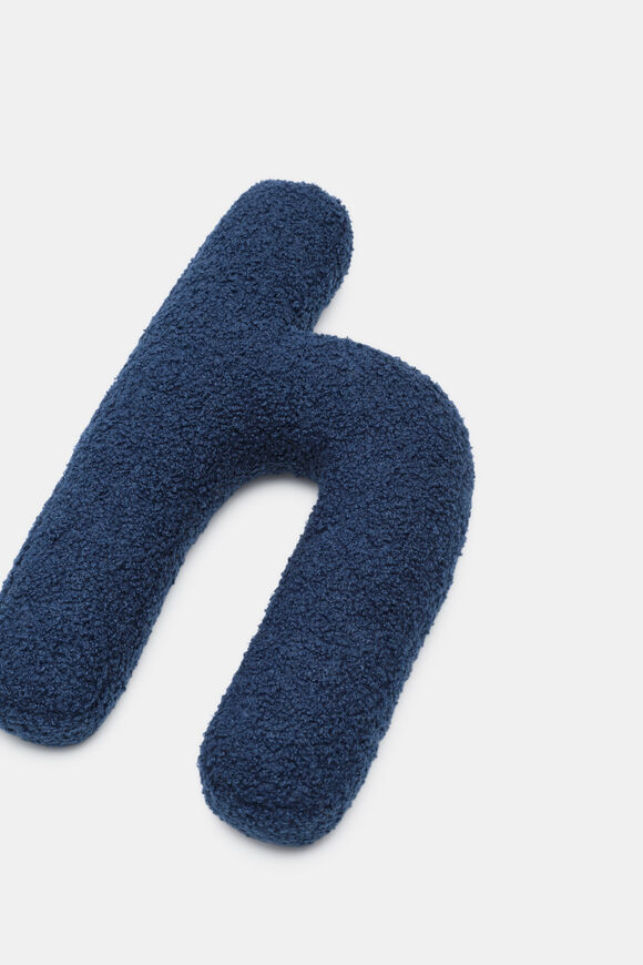 Blue Boucle Initial Cushion  H  hi-res