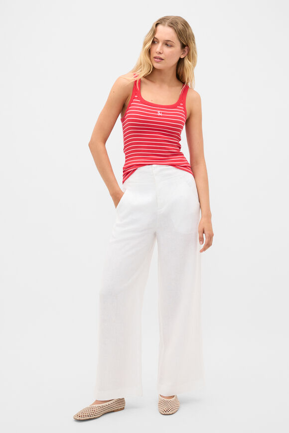 Core Heritage Rib Tank  Chilli Red Stripe  hi-res