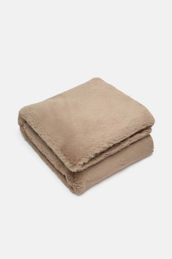 Fur Throw  Sandstone  hi-res