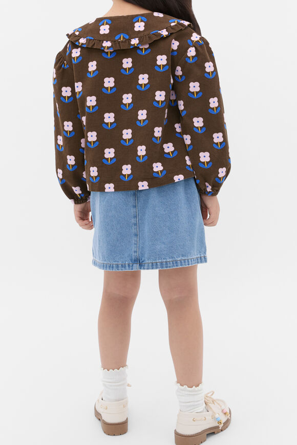 Cord Floral Top  Cacao  hi-res