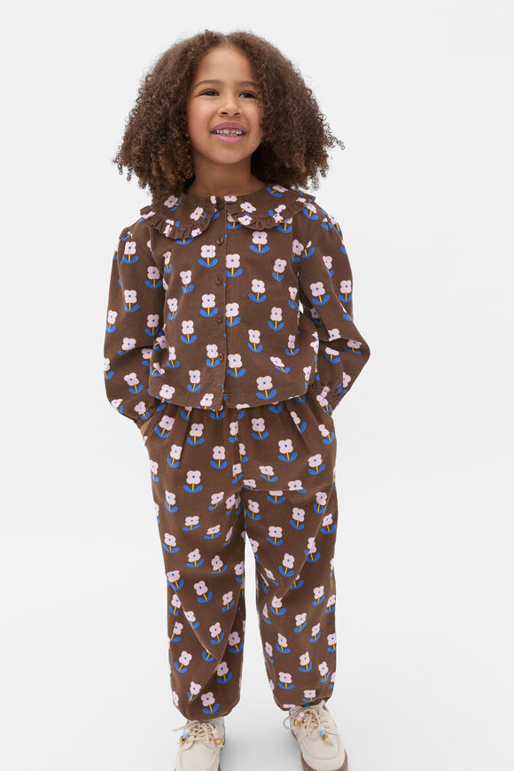 Cord Floral Balloon Pant  Cacao  hi-res