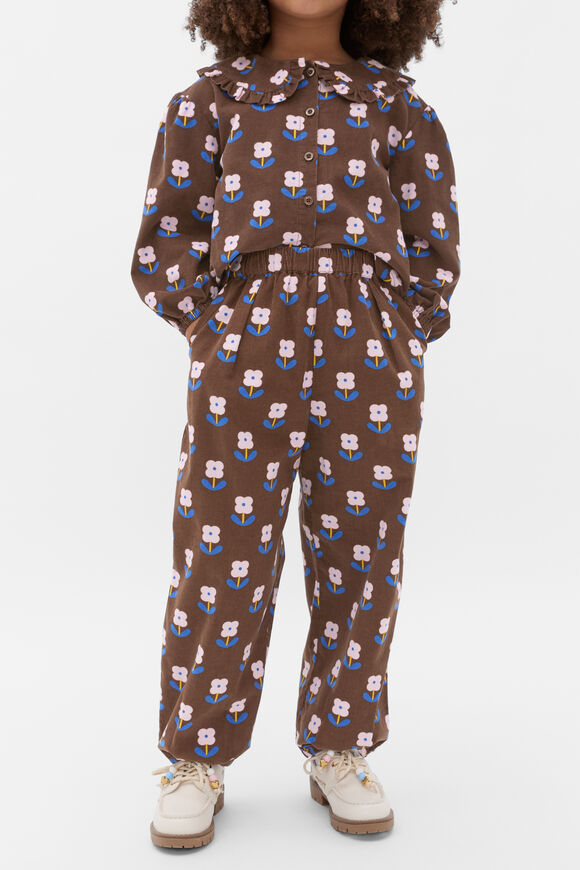 Cord Floral Balloon Pant  Cacao  hi-res