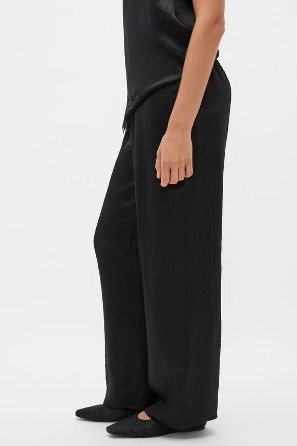 Crinkled Satin Pant  Black  hi-res