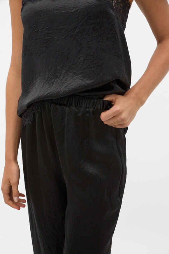Crinkled Satin Pant  Black  hi-res