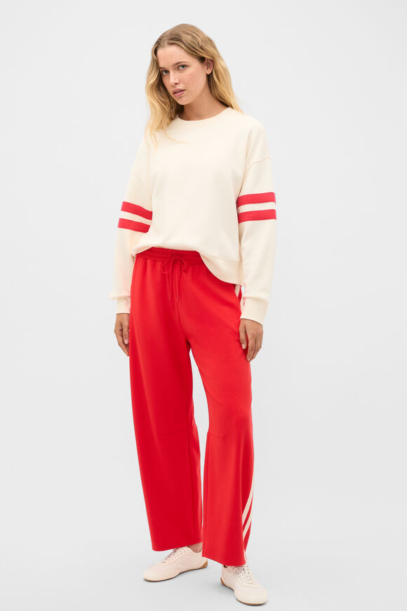 Contrast Detail Crew Neck Sweat  Coconut Cream  hi-res