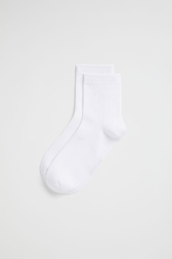 Core Quarter Crew Sock  White  hi-res