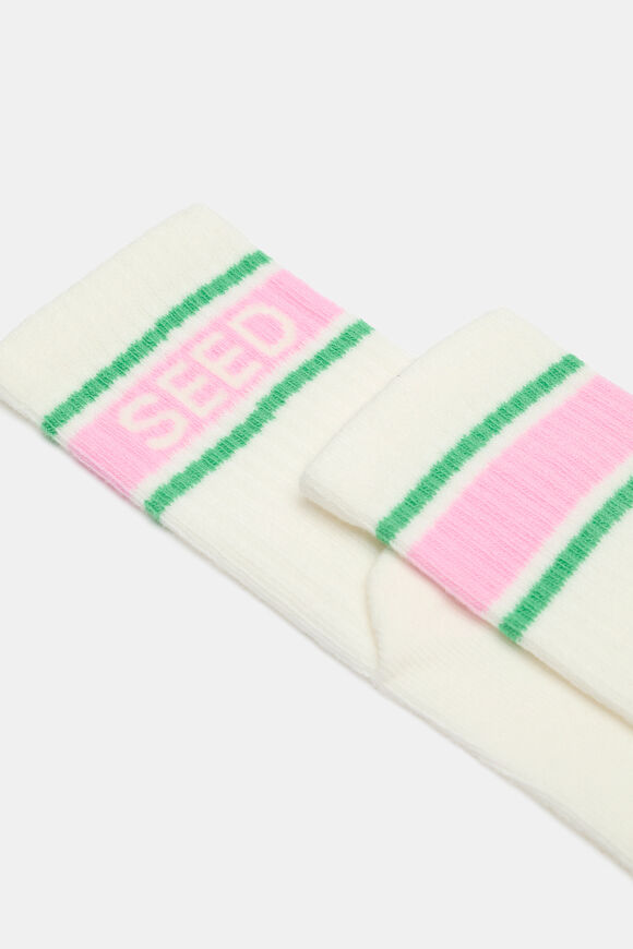 Logo in Stripe Sock  Pink Multi Stripe  hi-res