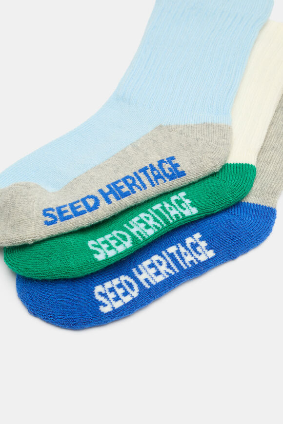 Sport Contrast Sock 3 Pack  Blue Multi  hi-res