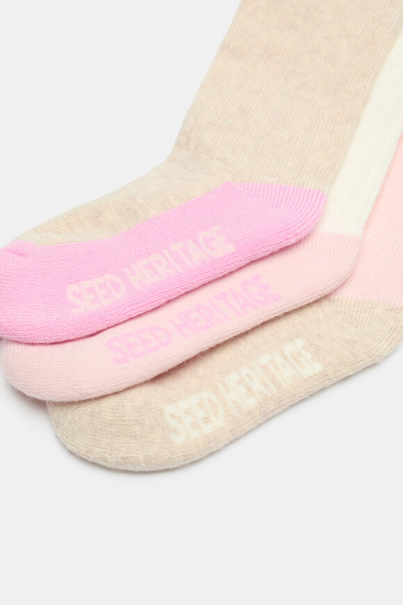 Sport Contrast Sock 3 Pack  Pink Multi  hi-res