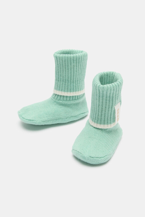 Cuffed Knit Booties  Seafoam  hi-res