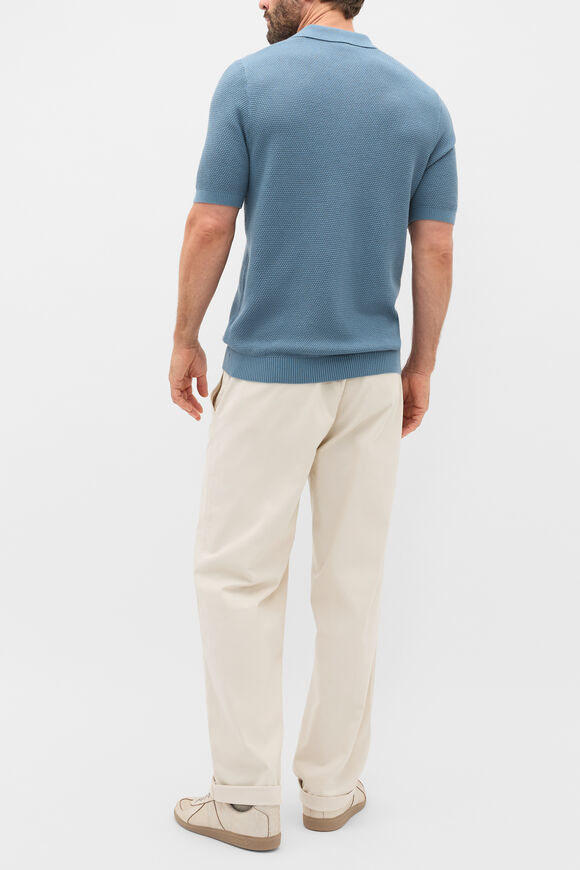 Basket Stitch Polo  Ocean Blue  hi-res