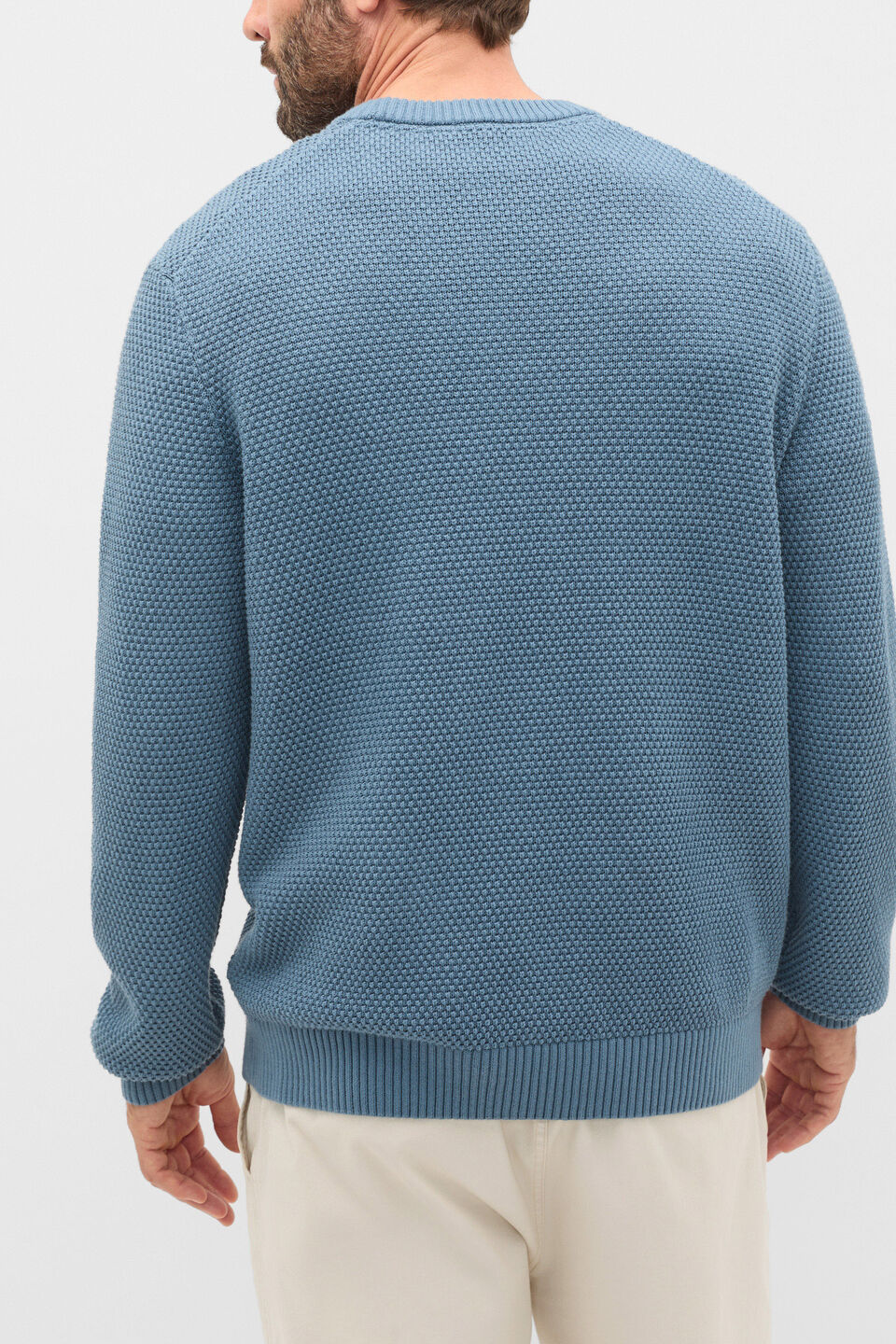 Basket Stitch Crew  Ocean Blue